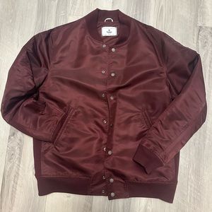 Reigning Champ Bomber Jacket in Burgundy